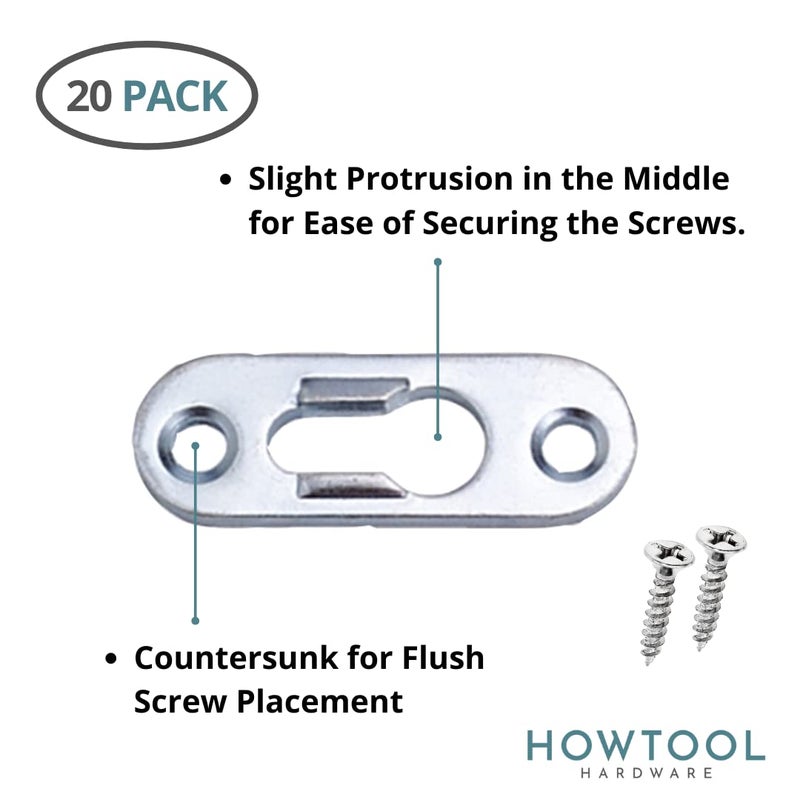 HOWTOOL Heavy Duty Keyhole Hanger with Phillips Screws & Anchors, 20 Pack - Image 2